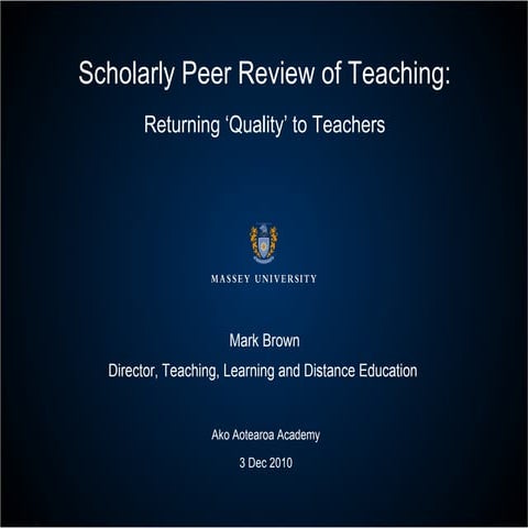 Scholarly Peer Review of Teaching | PPT