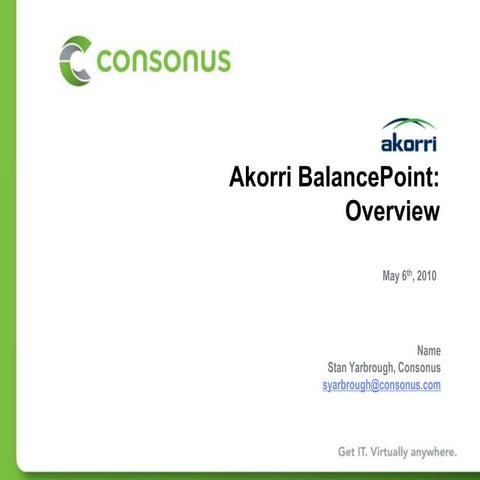 Akorri Balancepoint   Customer Facing V2010.05