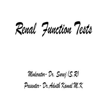 Renal  Function Tests of the human kidney