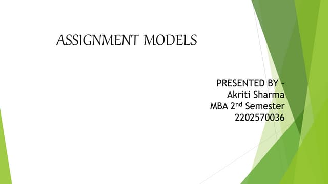 Assignment model | PPTX
