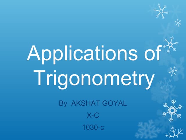 applications of trignomerty