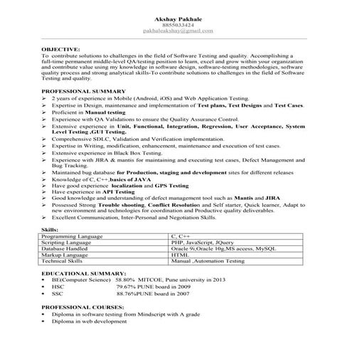 Akshay pakhale qa engineer