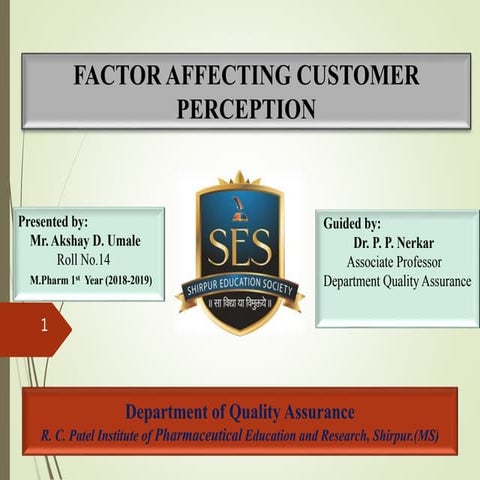 Customer focus ,types and customers perceptions