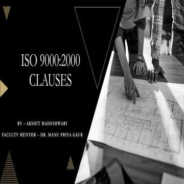 IS0 9000:2000 CLAUSES for Quality control