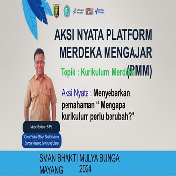 AKSI NYATA PMM topik kurikulum merdeka oleh made sudarte
