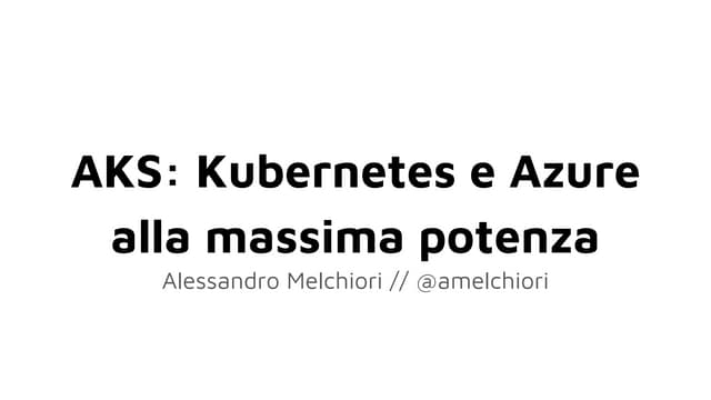 Aks:  k8s e azure