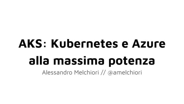 AKS: k8s e azure