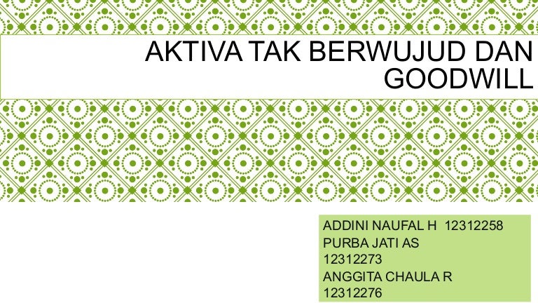 Aktiva Tak Berwujud Dan Goodwill