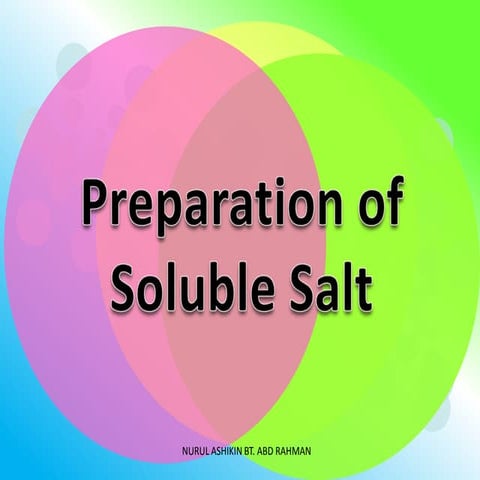 Preparation of Soluble Salt