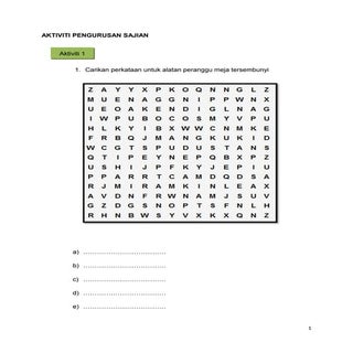 Aktiviti pengurusan sajian