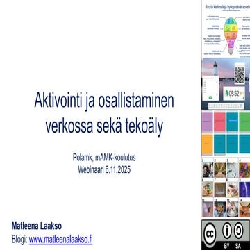 Aktivointi ja osallistaminen verkossa sekä tekoäly 6.11.25