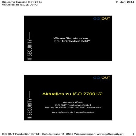 Aktuelles zu ISO 27000