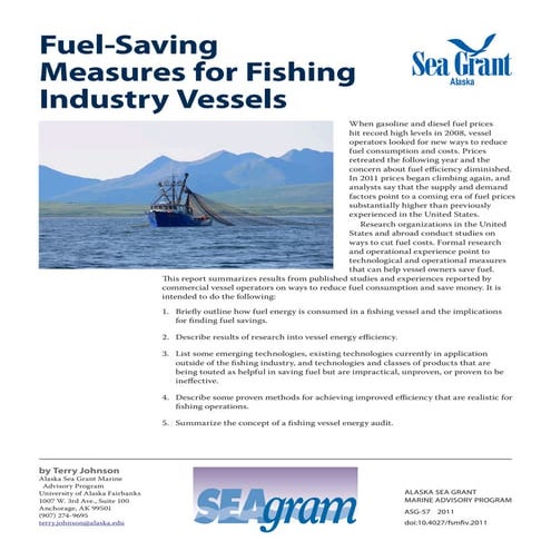 Fuel-Saving Measures for Fishing Industry Vessels  