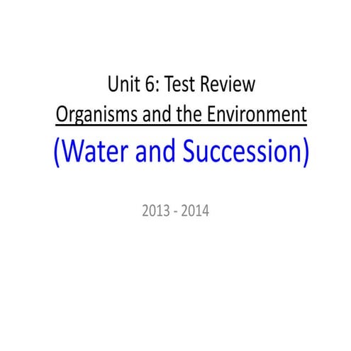  Unit 6- Water and Succession  review & answer key 
