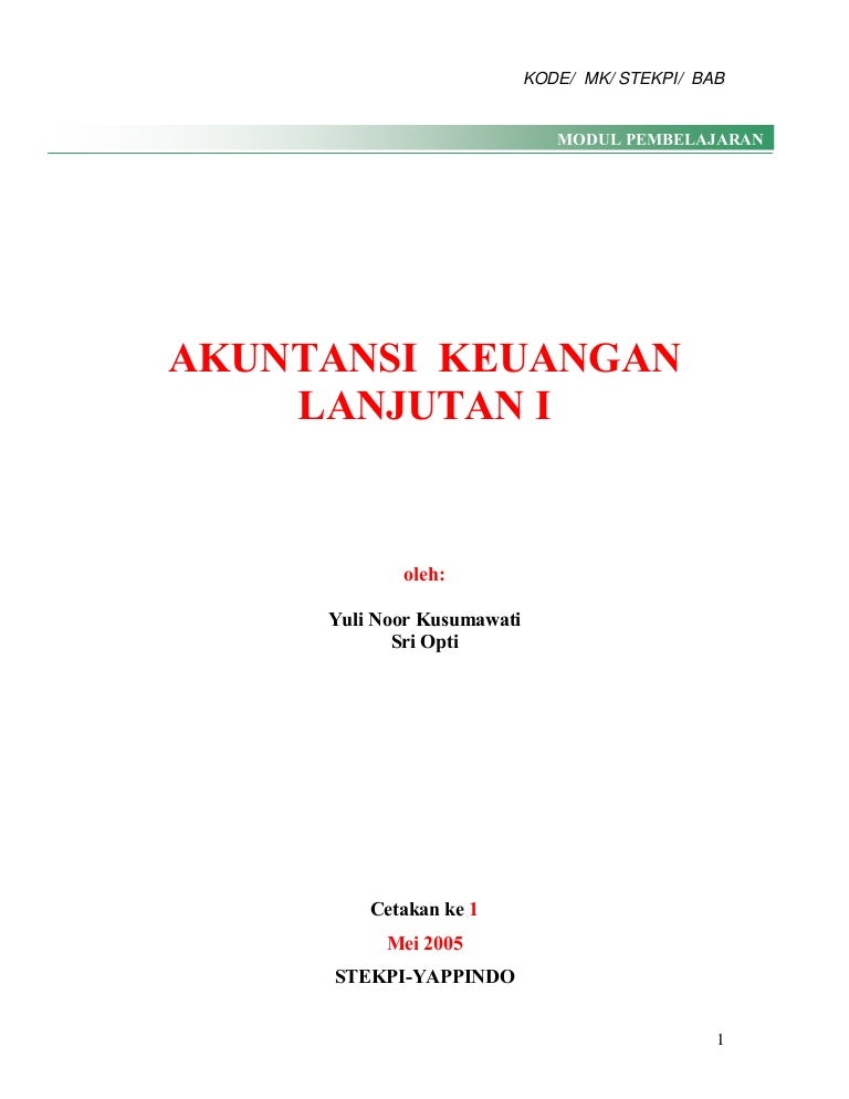 Akuntansi Keuangan Lanjutan I 1223023263359270 9 Akuntansi Keuangan Lanjutan I 1223023263359270 9