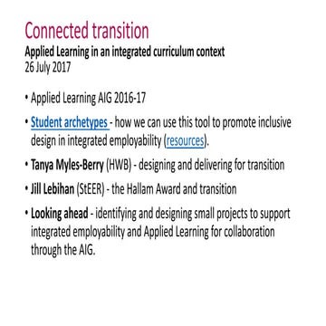 Applied Learning Academic Interest Group July 2017