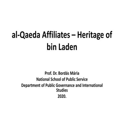 al Qaeda and its affiliates 2020.
