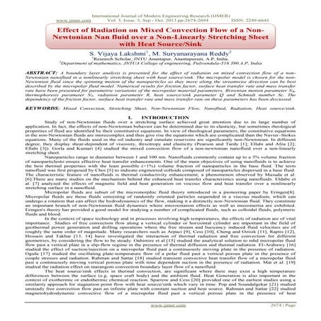 Effect of Radiation on Mixed Convection Flow of a Non-Newtonian Nan fluid ove...