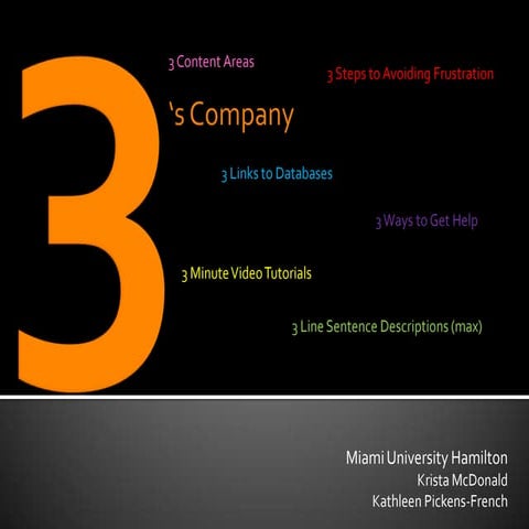 Stick to 3! Guide to being embedded in the LMS.