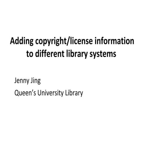 ALA 2014--Adding copyright/license information to different library systems 