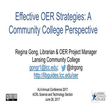 Effective OER Strategies: A Community College Perspective