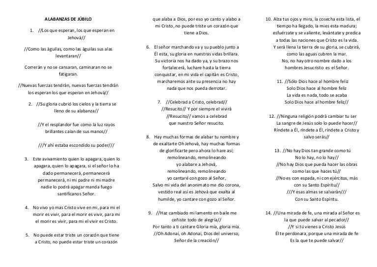 Alabanzas Cristianas De Avivamiento Y Jubilo Con Letra