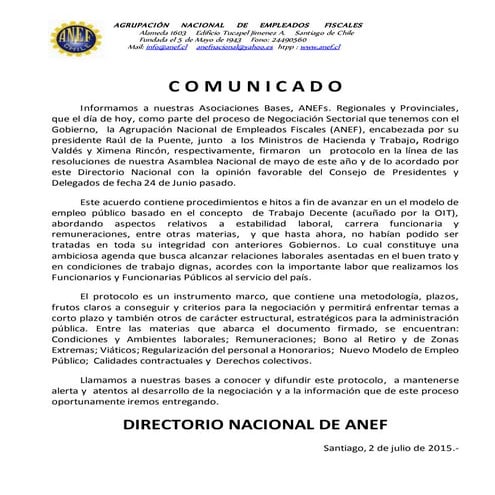 A la base comunicado y protocolo anef gobierno