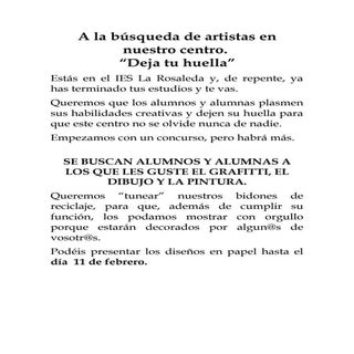 A la búsqueda de artistas en nuestr...