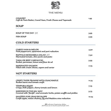 Menu english | PDF