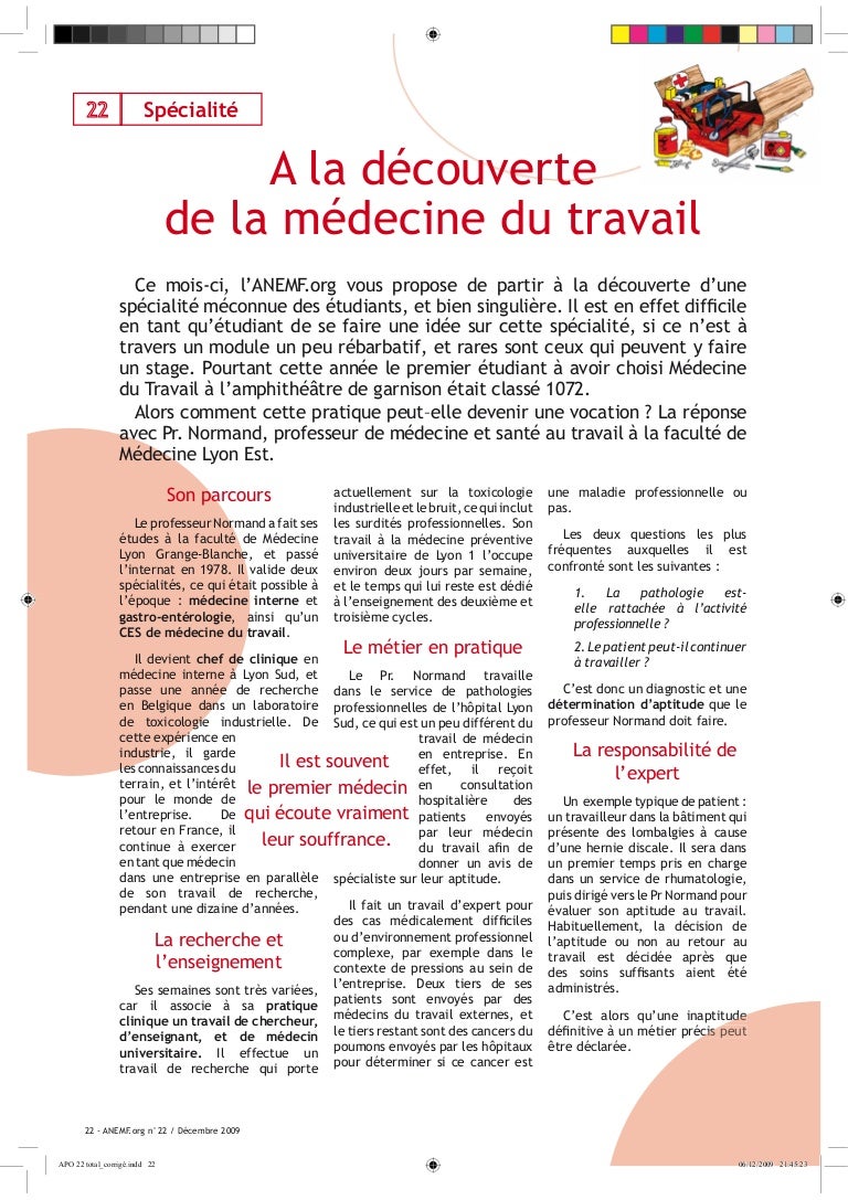 A la découverte de la médecine du travail