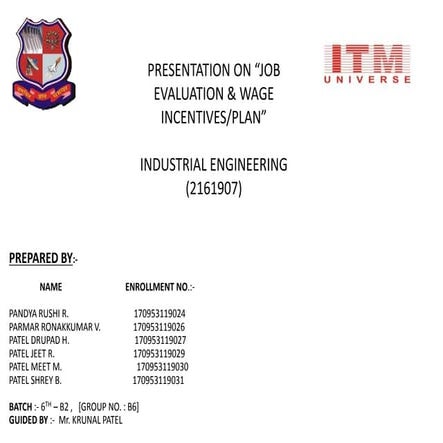 Ala ie   job evaluation and insentives