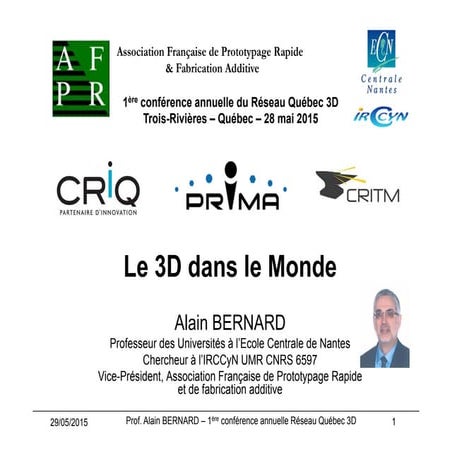 Alain Bernard - Le 3D dans le monde