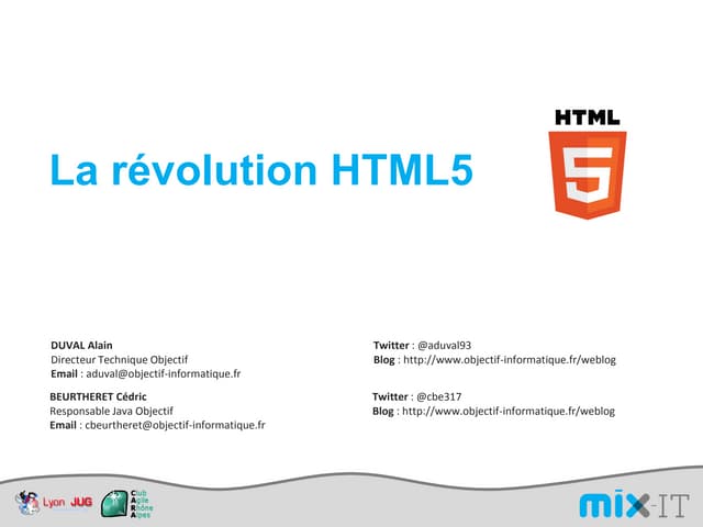 HTML5... La révolution maintenant!