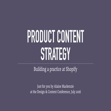 Building a product content strategy practice at Shopify