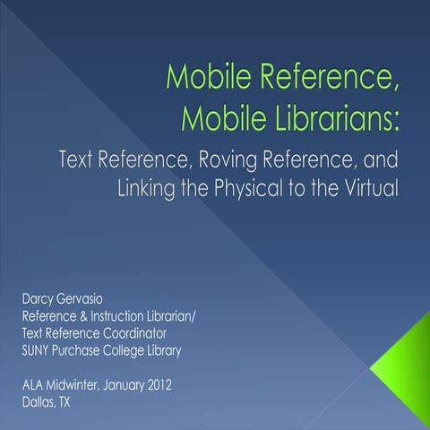 Mobile Reference, Mobile Librarians