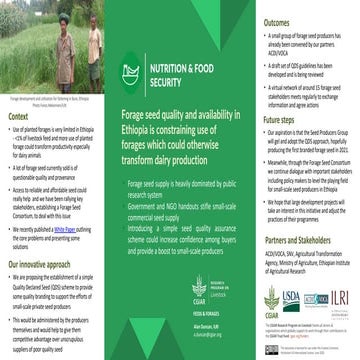 Forage seed quality and availability in Ethiopia is constraining use of forag...