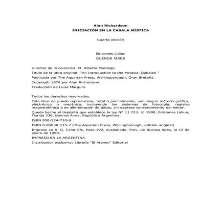 Alan richardson iniciacion en la cabala mistica