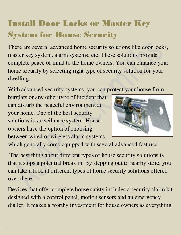 Door Locks and Master Key System