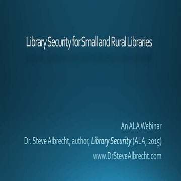 Library Security for Small and Rural Libraries