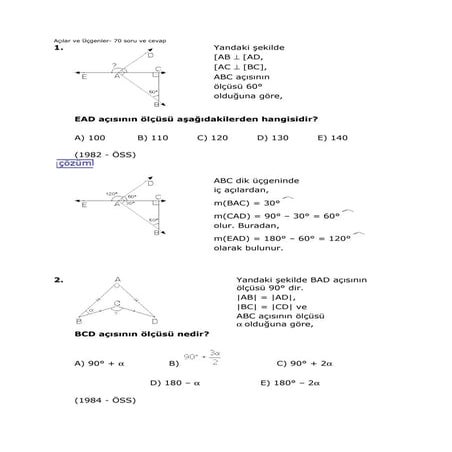 Açılar ve üçgenler