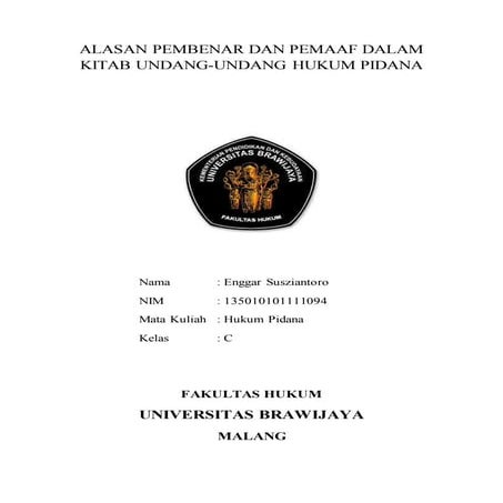 Alasan pembenar dan pemaaf | DOCX