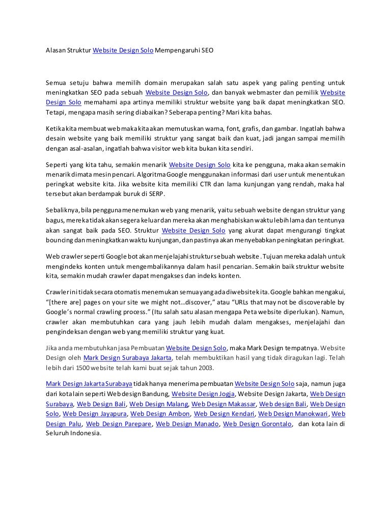 Alasan struktur website design solo mempengaruhi seo Alasan struktur website design solo mempengaruhi seo