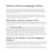 Alaska Airlines Baggage Policy