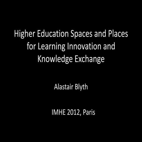Higher Education Spaces and Places for Learning Innovation and Knowledge Exch...