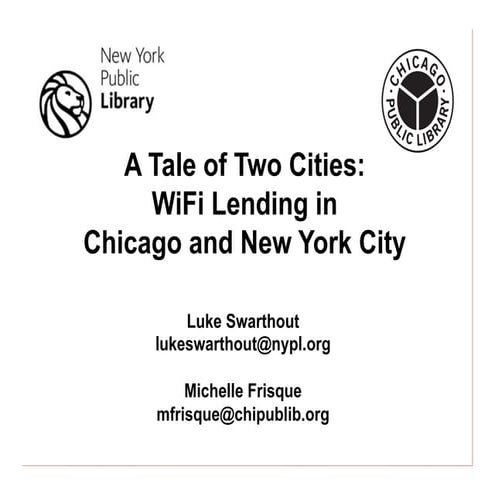 A Tale of Two Cities: NYPL and CPL Wi-Fi Lending Projects