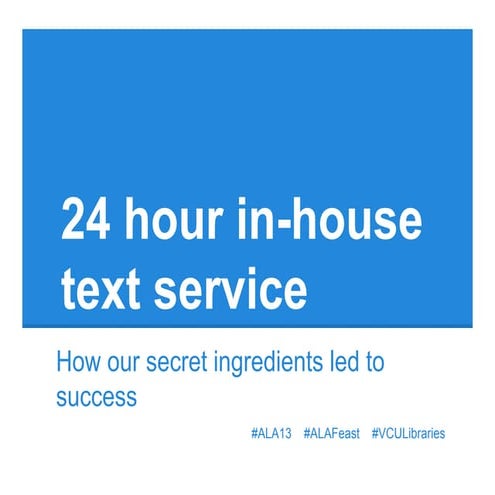 Cabell Library 24-hour, in-house text reference service
