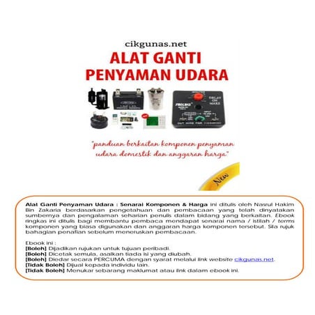 Alat Ganti Penyaman Udara 