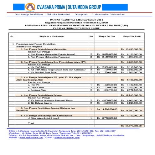 Alat peraga sd  dak tahun 2014 ~ ALAT PERAGA SD TAHUN 2014,ASAKA PRIMA