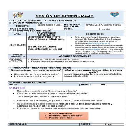 A lavarse la manitos