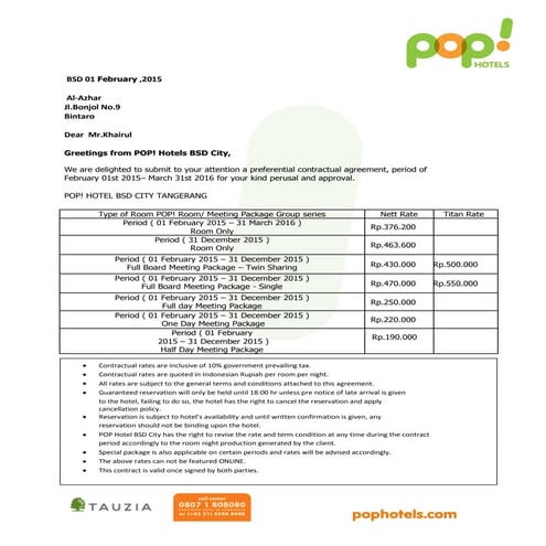 Hotel POP BSD | PDF